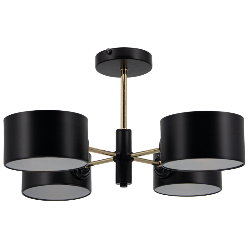 Czarna lampa sufitowa ze złotymi detalami VITO Czarna lampa sufitowa ze złotymi detalami VITO