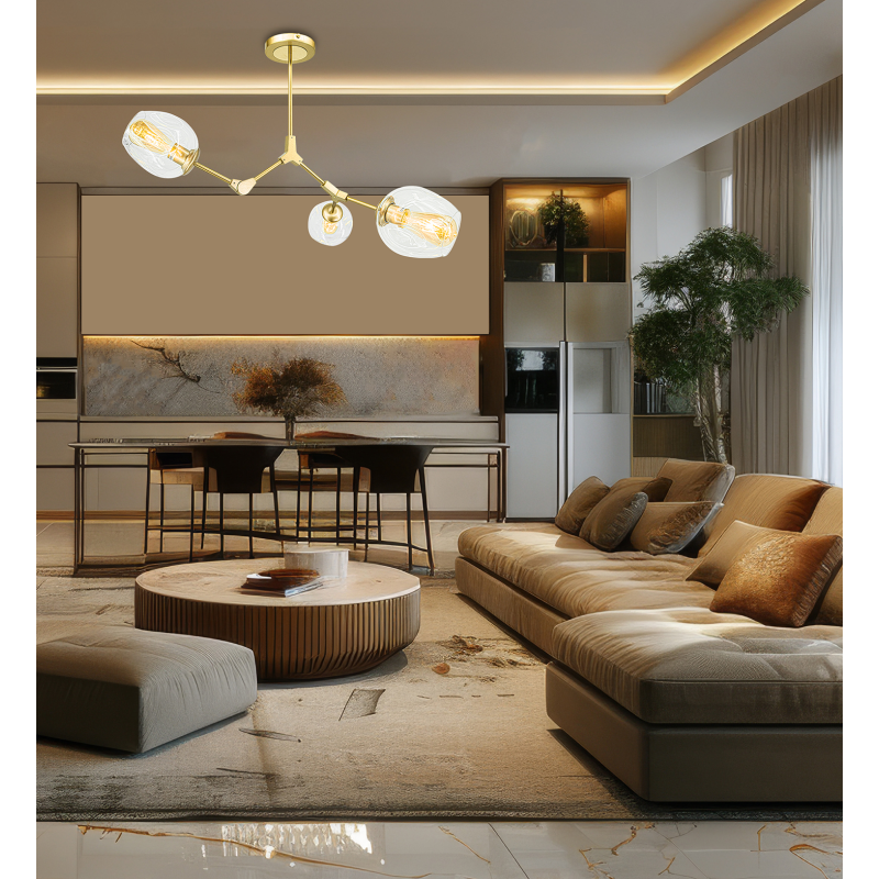 złota lampa sufitowa BOSTON 3xE27