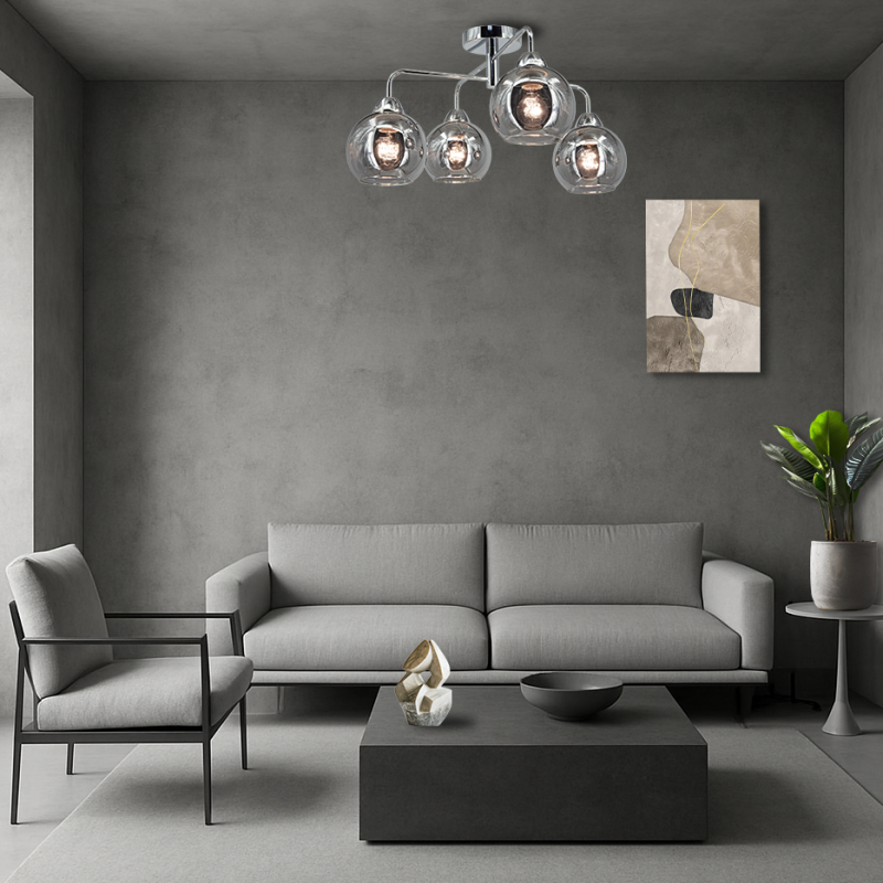 chromowana lampa ze szkłem ASPEN chromowana lampa ze szkłem ASPEN