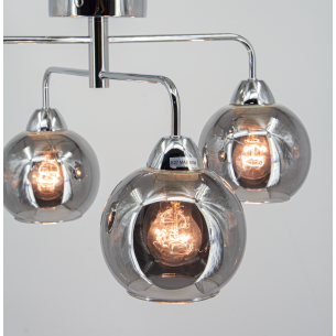 lampa sufitowa chromowana ze szklanymi kloszamy lampa sufitowa chromowana ze szklanymi kloszamy