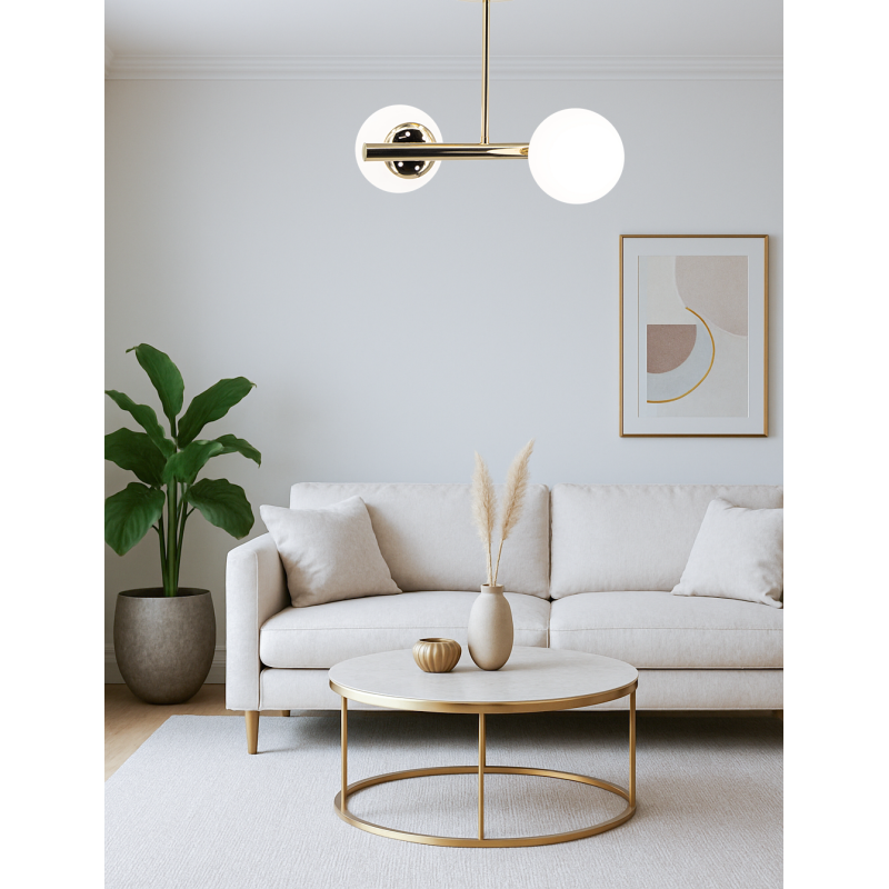 złota lampa metal szkło OTIS złota lampa metal szkło OTIS