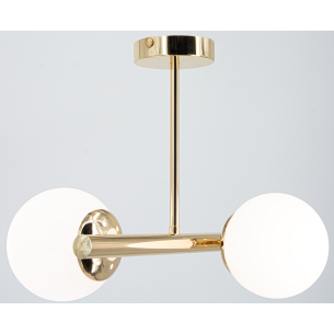 lampa złota sufitowa z mlecznymi kulami lampa złota sufitowa z mlecznymi kulami