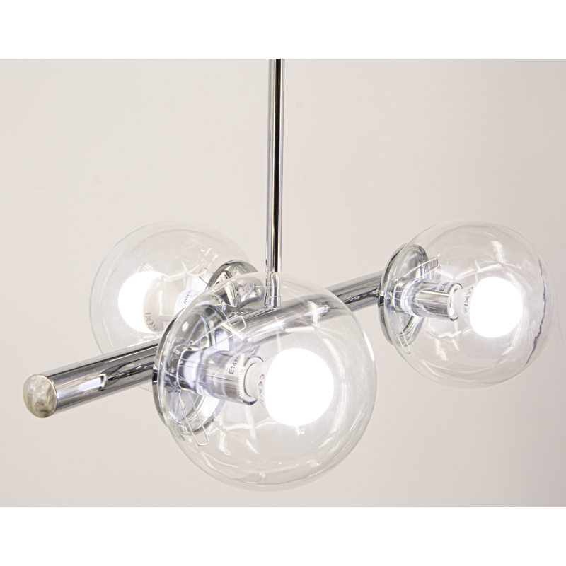 lampa sufitowa chrom ze szklanymi kulami lampa sufitowa chrom ze szklanymi kulami