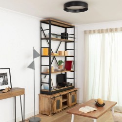 Plafon sufitowy okrągły LED Czarny 45cm Nero do niskich pomieszczeń Plafon sufitowy okrągły LED Czarny 45cm Nero do niskich pomieszczeń