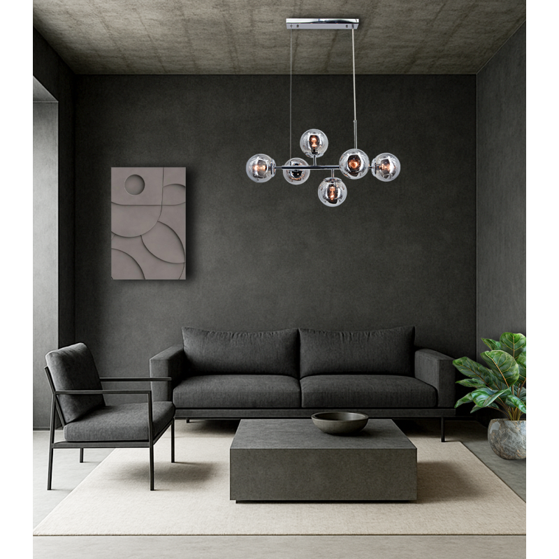 chromowana lampa wisząca PACO 6A