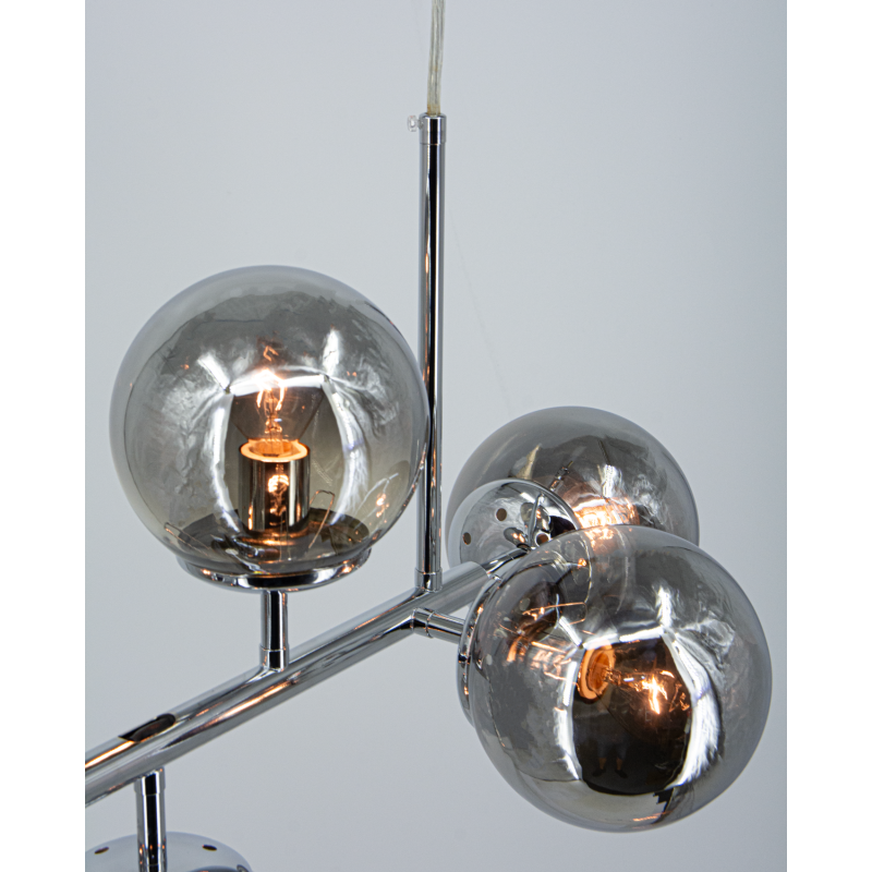 chromowana lampa ze szkłem 70 cm