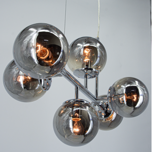 lampa wisząca chrom metal szkło PACO