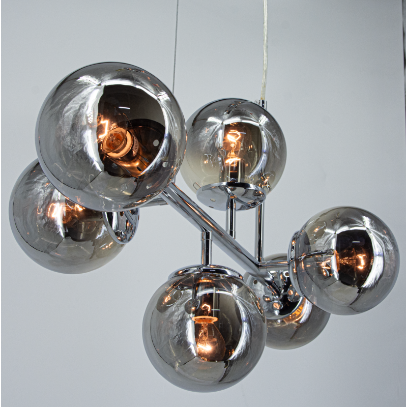 lampa wisząca chrom metal szkło PACO