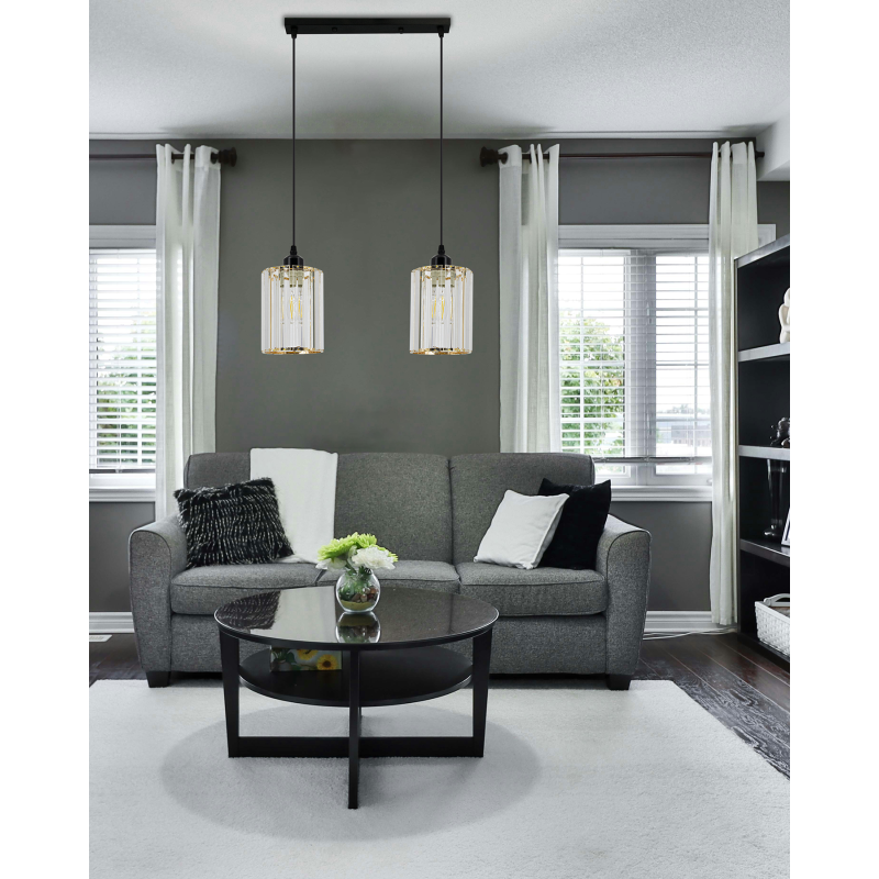 czarno złota lampa wisząca MODENA 48 cm czarno złota lampa wisząca MODENA 48 cm