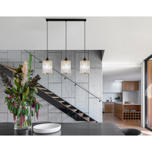 czarno złota lampa wisząca MODENA 68 cm