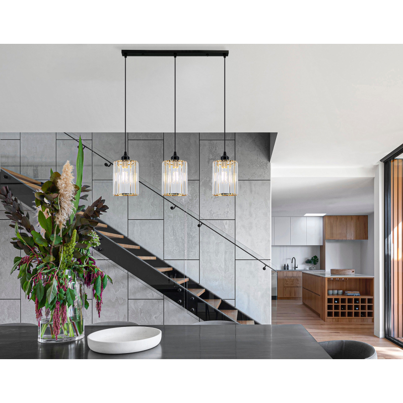 czarno złota lampa wisząca MODENA 68 cm