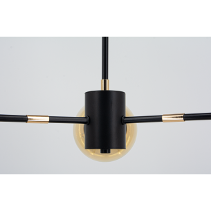 lampa sufitowa czarna złota 3 punkty