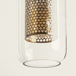 Lampa Wisząca Złota ze Szklanym kloszem Nobbile widoczna od dołu