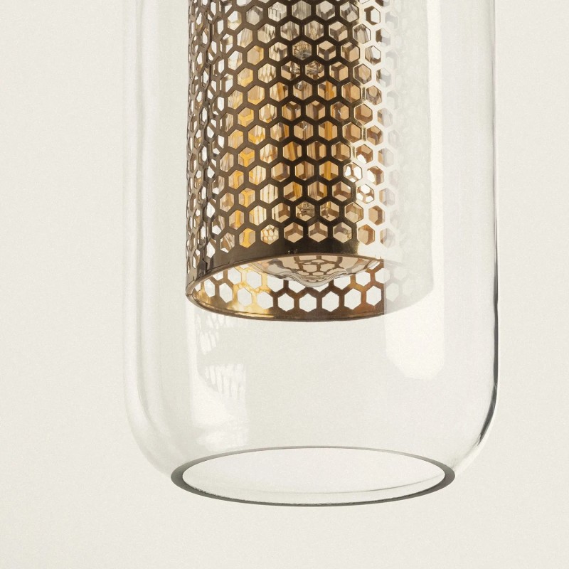 Lampa Wisząca Złota ze Szklanym kloszem Nobbile widoczna od dołu