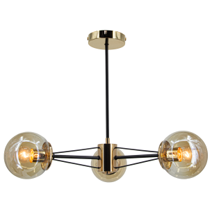 czarno złota lampa ze szkłem 56 cm