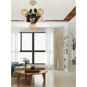 czarno złota lampa wisząca 51 cm czarno złota lampa wisząca 51 cm