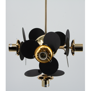 lampa 5 punktów czarna złota do salonu lampa 5 punktów czarna złota do salonu