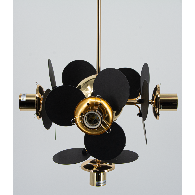 lampa 5 punktów czarna złota do salonu lampa 5 punktów czarna złota do salonu