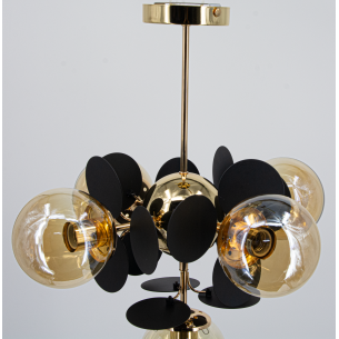 lampa wisząca złoto czarna szklane kule lampa wisząca złoto czarna szklane kule