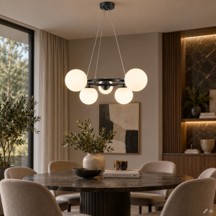 czarna lampa wisząca AMARO 49 cm