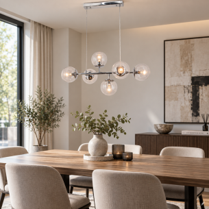 chromowana lampa wisząca PACO 70 cm