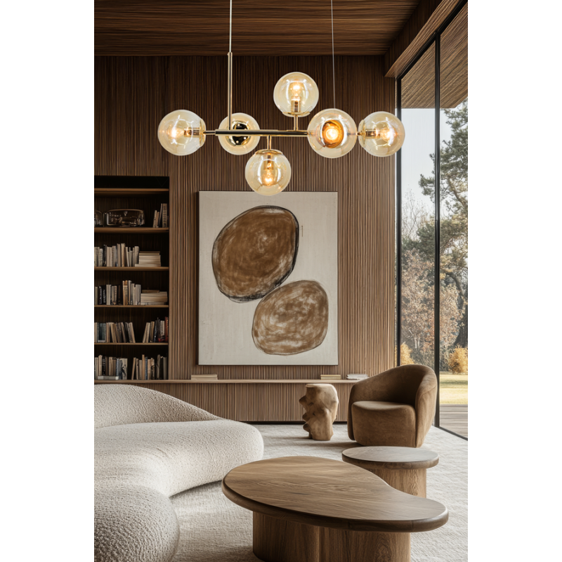 złota lampa 6 punktów nad stół złota lampa 6 punktów nad stół