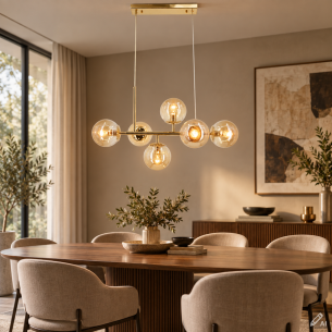złota lampa wisząca PACO 70 cm