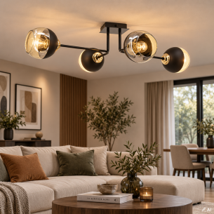 czarno złota lampa sufitowa OVIEDO 77 cm
