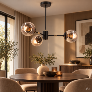 czarno złota lampa sufitowa GAJA 62 cm