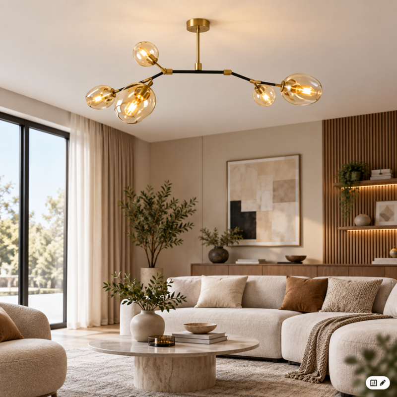 złota lampa sufitowa BOSTON 5xE27 złota lampa sufitowa BOSTON 5xE27