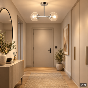 chromowana lampa sufitowa OTIS 2xE27
