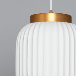 Lampa Wisząca biało złota z Porcelany Porcellado %separator%%shop-name%