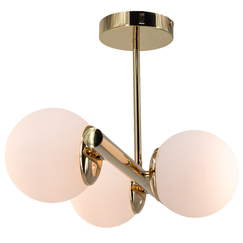 złota lampa metal szkło OTIS