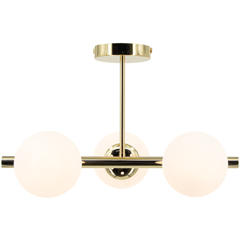sufitowa lampa z kulami złota