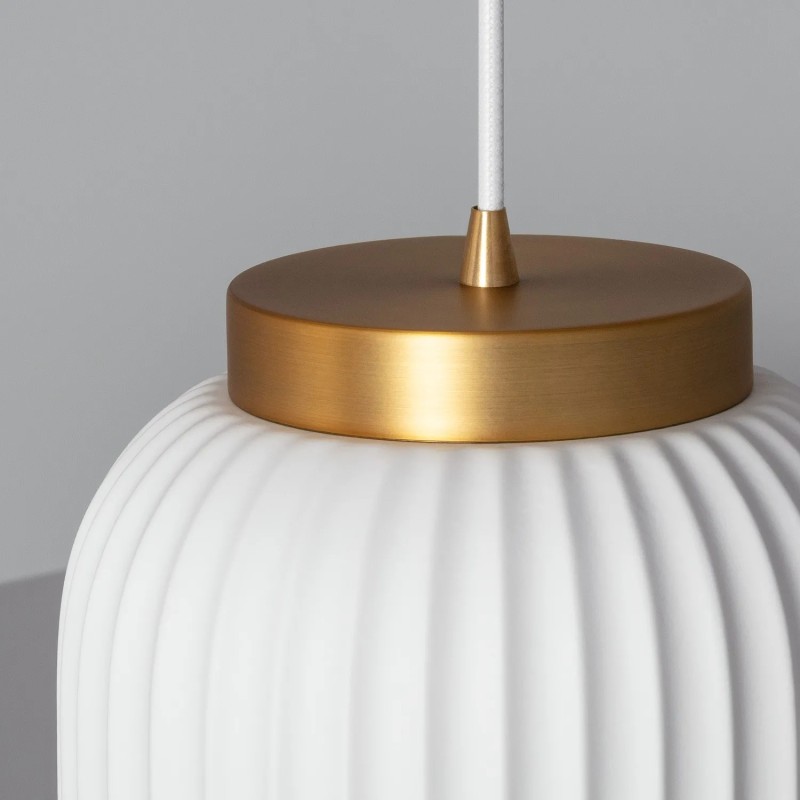 góra - Lampa Wisząca biało złota z Porcelany Porcellado %separator%%shop-name%