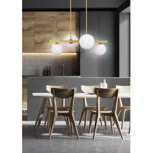 złota lampa wisząca KAMA 4xG9