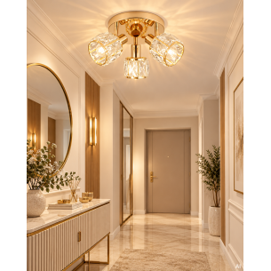 lampa sufitowa glamour ze szklanymi kloszami DUBAI