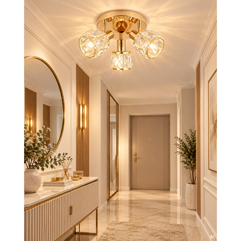 lampa sufitowa glamour ze szklanymi kloszami DUBAI lampa sufitowa glamour ze szklanymi kloszami DUBAI
