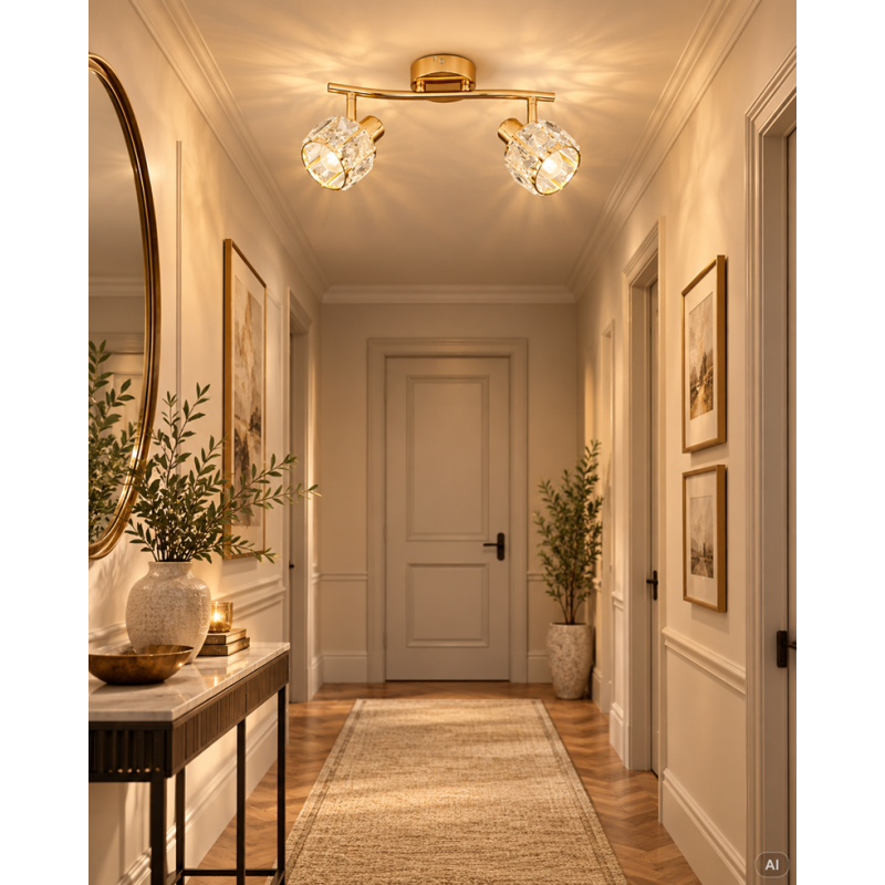 złota lampa sufitowa DUBAI 2xE14 30 cm