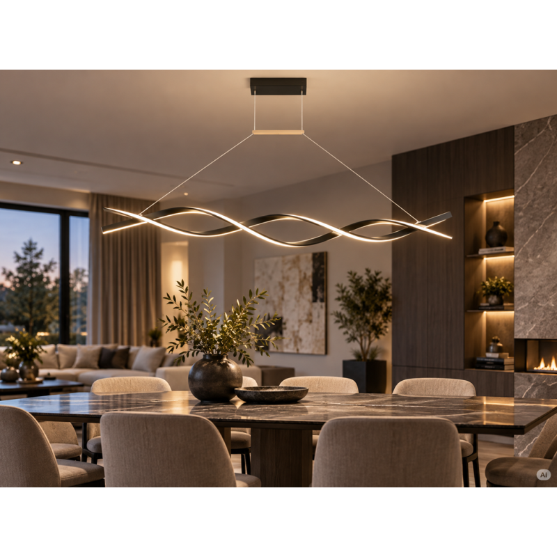 Czarny żyrandol LED XUDO 120 cm 37W Czarny żyrandol LED XUDO 120 cm 37W
