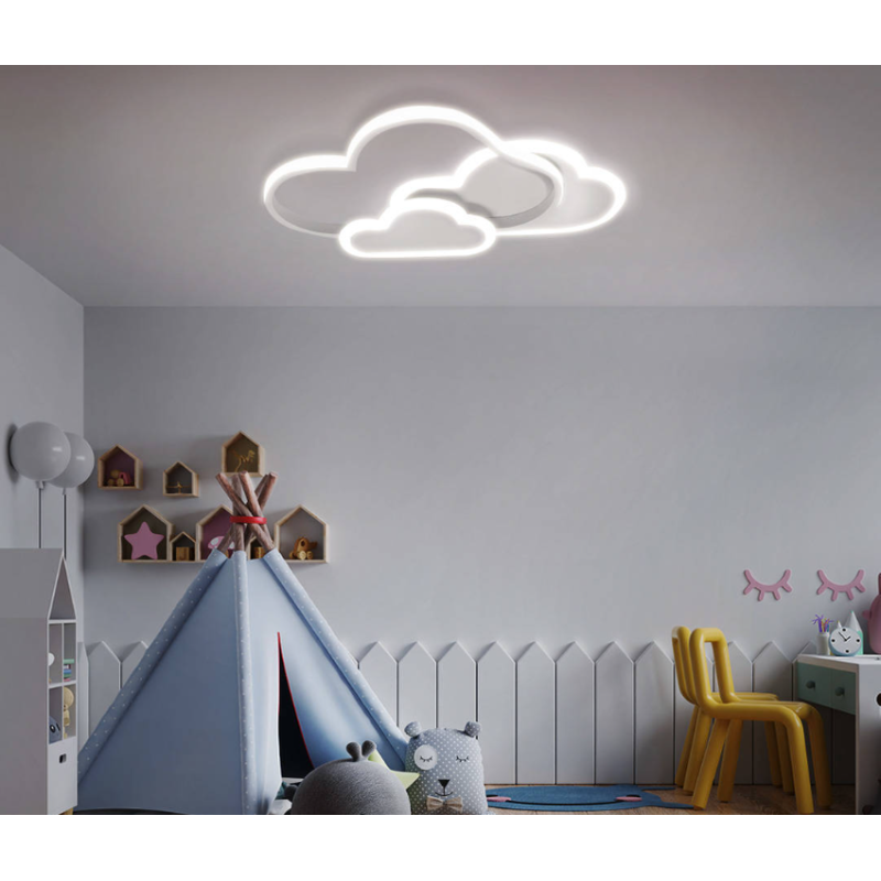 Biała lampa dziecięca LED chmurki z pilotem Biała lampa dziecięca LED chmurki z pilotem