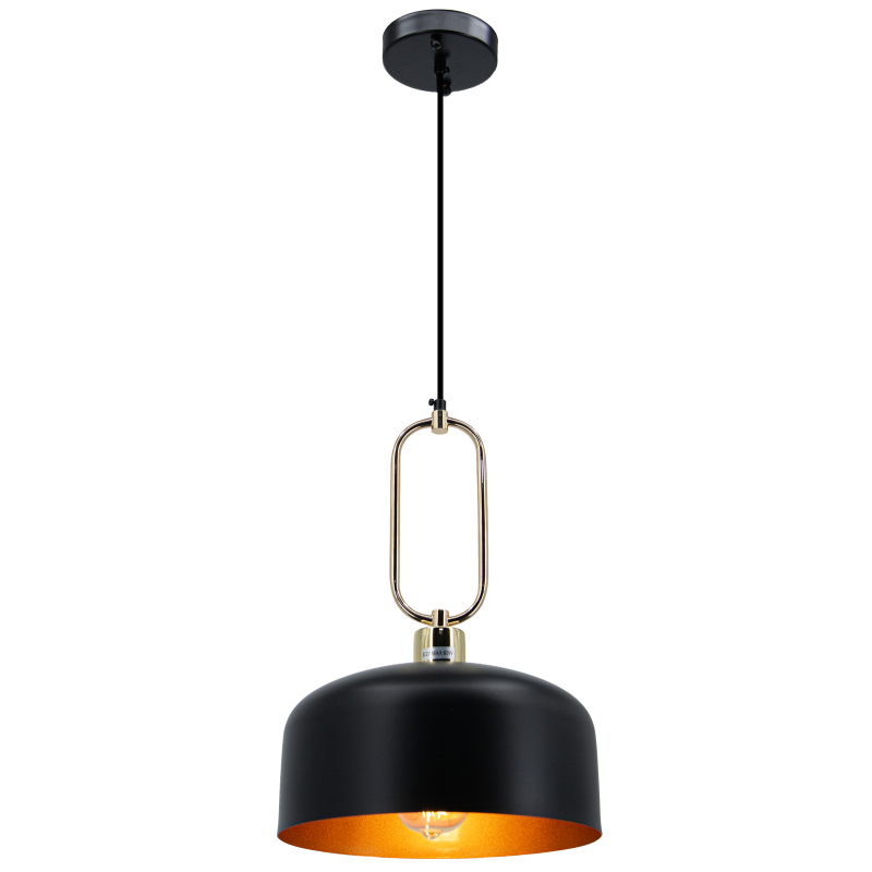 Czarno-złota lampa wisząca NEXO z metalu Czarno-złota lampa wisząca NEXO z metalu