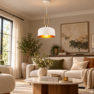 Lampa wisząca NEXO biało-złota 27 cm E27