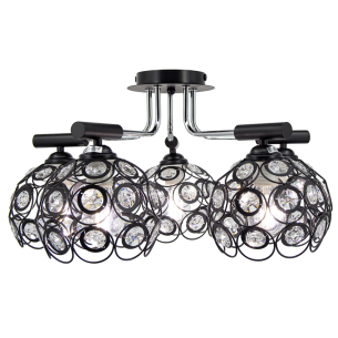 nowoczesna lampa sufitowa BOLD chrom czarna 5xE27