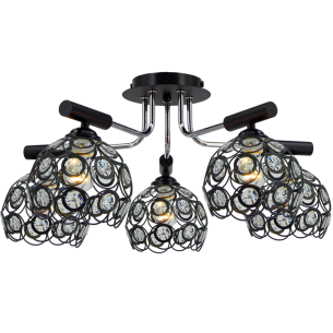 lampa BOLD 60 cm chrom czarny metal i szkło