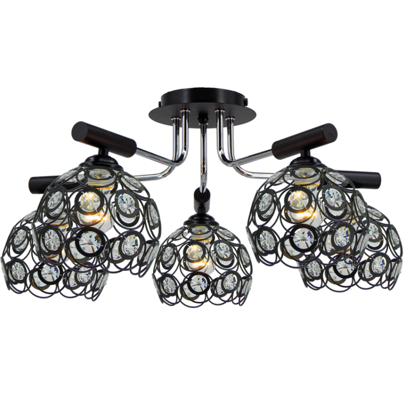 lampa BOLD 60 cm chrom czarny metal i szkło
