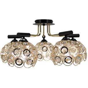 nowoczesna lampa sufitowa BOLD czarno złota 5xE27