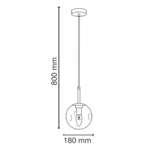mała złota lampa wisząca LEO metal szkło