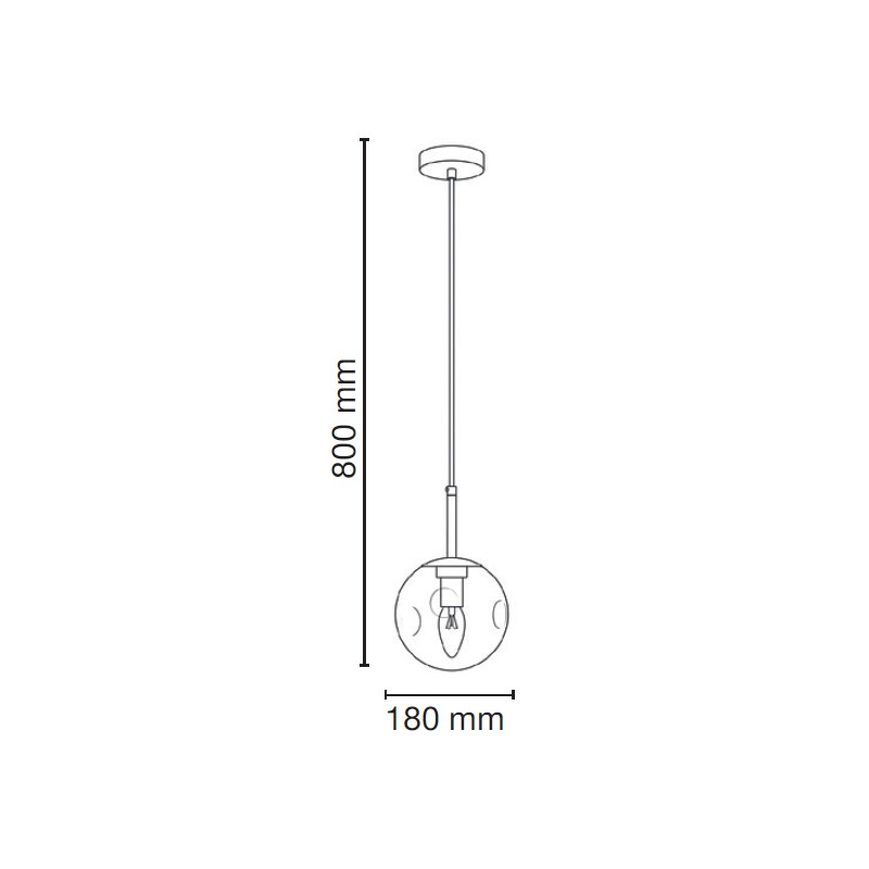 mała złota lampa wisząca LEO metal szkło