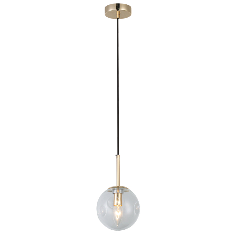 złota lampa LEO E14 nad blat